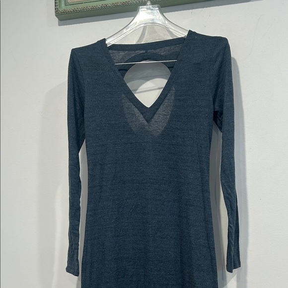 Chaser long sleeve open back V-Neck Maxi Dress triblend jersey medium - Picture 3 of 6